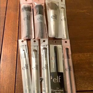 Assorted ELF makeup brushes